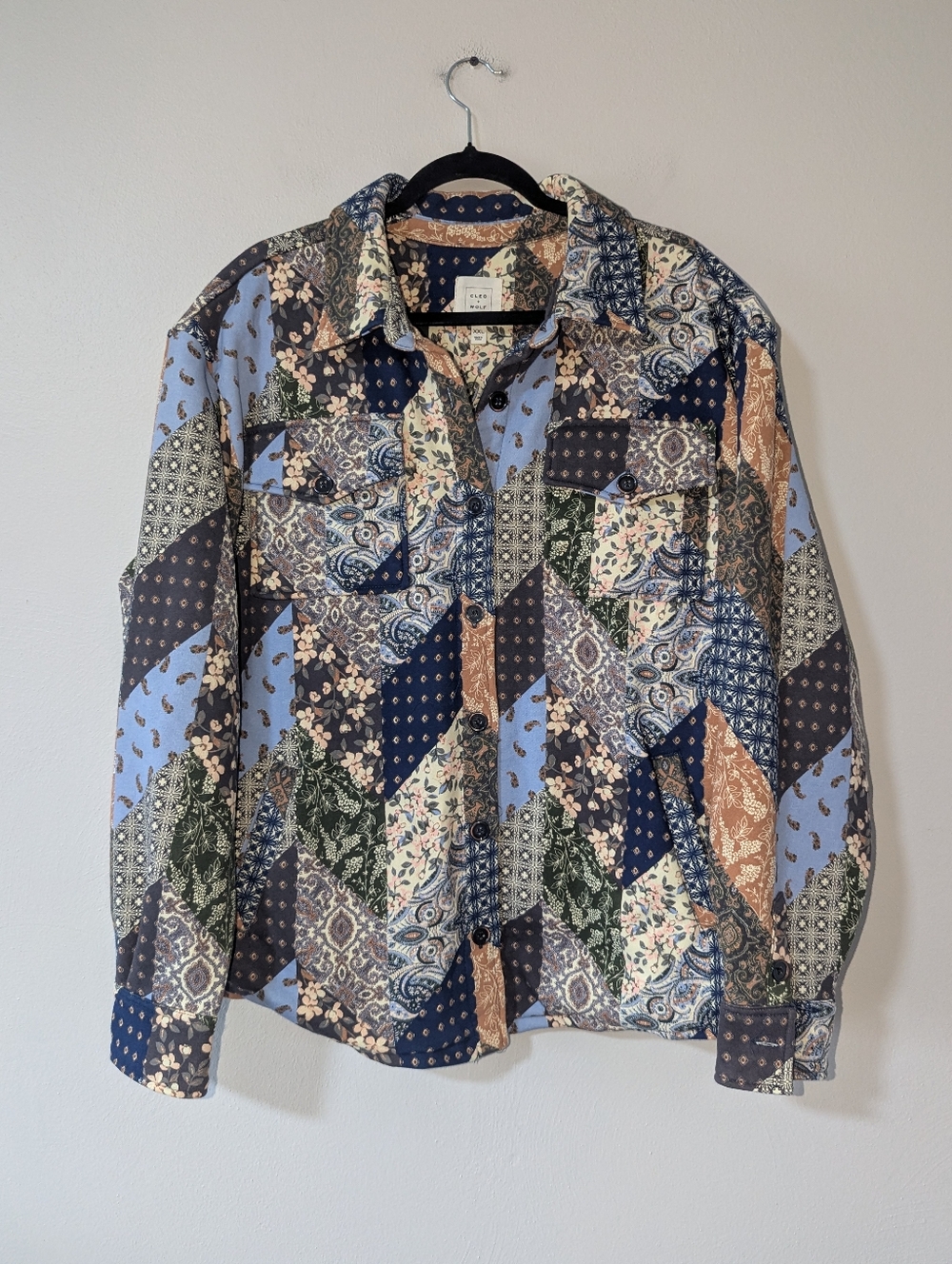 XXL Cleo + Wolf Patchwork Printed Shacket - image 2